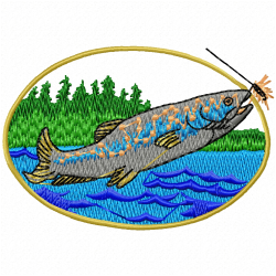 Fishes Embroidery Design 12 Fishes Embroidery Design 12